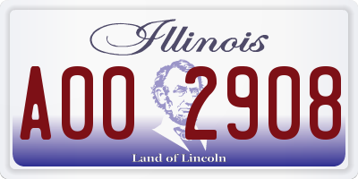 IL license plate A002908