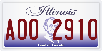 IL license plate A002910