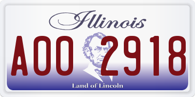 IL license plate A002918