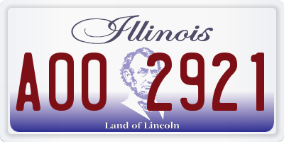 IL license plate A002921