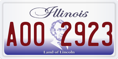 IL license plate A002923