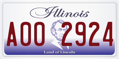 IL license plate A002924