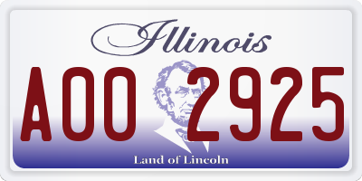 IL license plate A002925