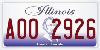 IL license plate A002926