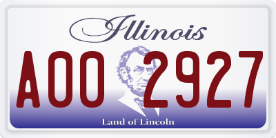 IL license plate A002927