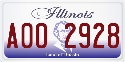 IL license plate A002928
