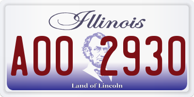 IL license plate A002930
