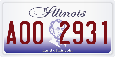 IL license plate A002931