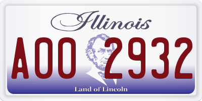 IL license plate A002932