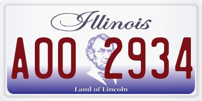 IL license plate A002934