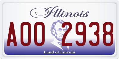 IL license plate A002938