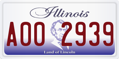 IL license plate A002939