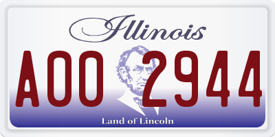IL license plate A002944