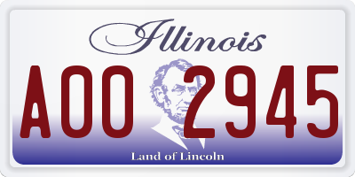 IL license plate A002945