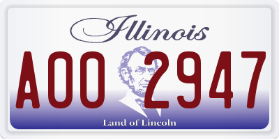 IL license plate A002947