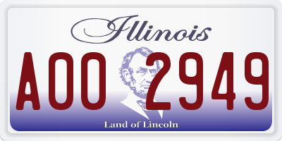 IL license plate A002949