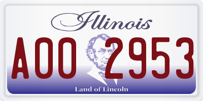 IL license plate A002953