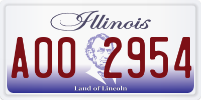 IL license plate A002954