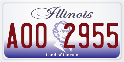 IL license plate A002955