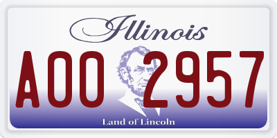 IL license plate A002957