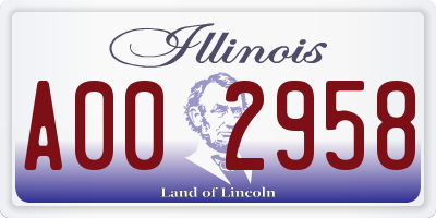 IL license plate A002958