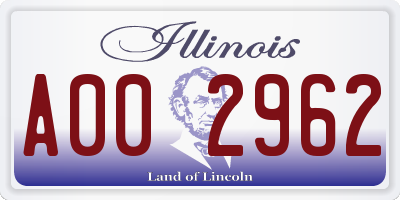 IL license plate A002962