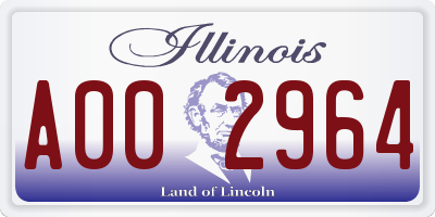 IL license plate A002964