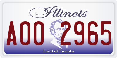 IL license plate A002965