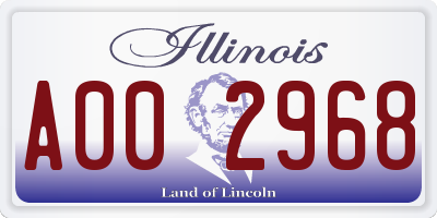 IL license plate A002968