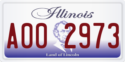 IL license plate A002973