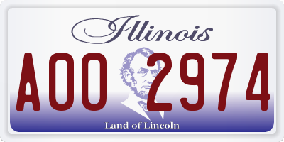 IL license plate A002974