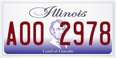 IL license plate A002978