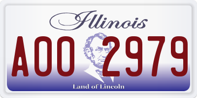 IL license plate A002979