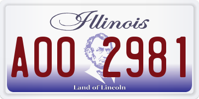 IL license plate A002981