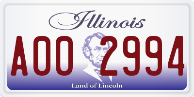 IL license plate A002994