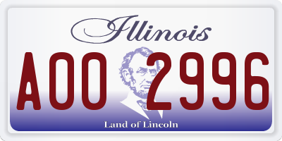 IL license plate A002996