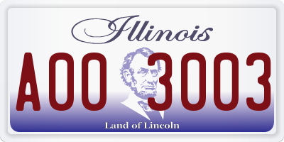 IL license plate A003003