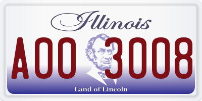 IL license plate A003008
