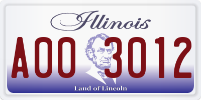 IL license plate A003012