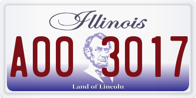 IL license plate A003017