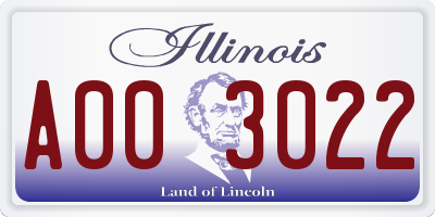 IL license plate A003022
