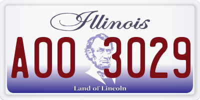 IL license plate A003029