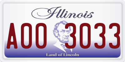 IL license plate A003033