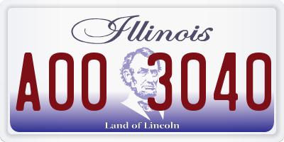 IL license plate A003040