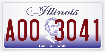 IL license plate A003041