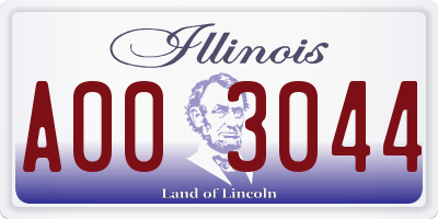 IL license plate A003044