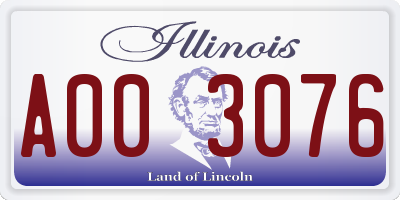 IL license plate A003076