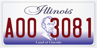 IL license plate A003081