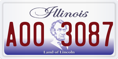 IL license plate A003087