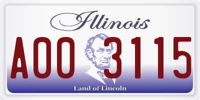 IL license plate A003115